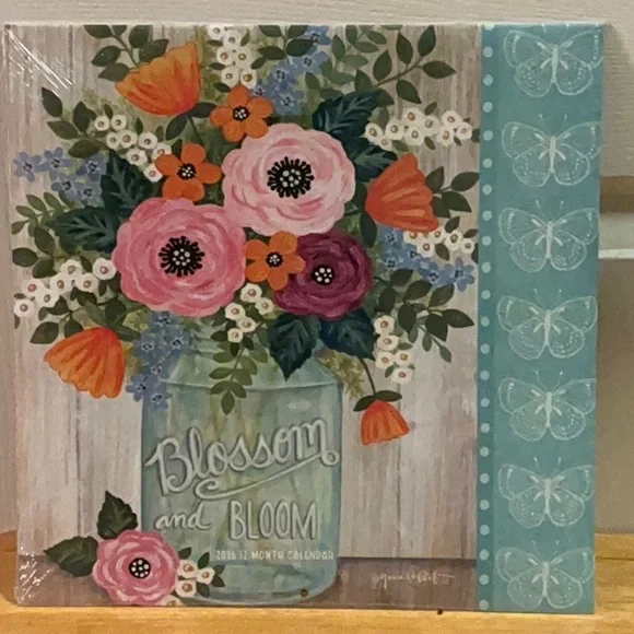 Floral Canvas Art with Pink and Orange Accents 2026 Calendar - Picture 8 of 8